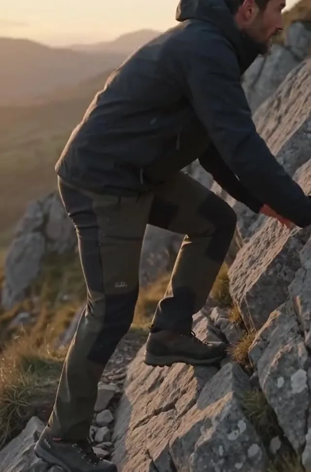 Homem atravessando o caminho ao amanhecer